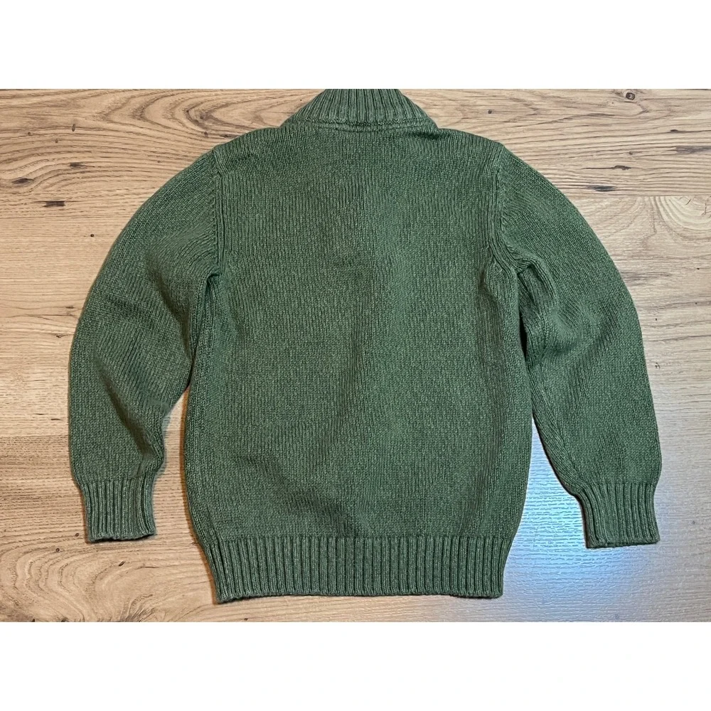 Carter's Quarter Zip Sweater Toddler 3T Olive Green Bear Logo Cotton Winter
